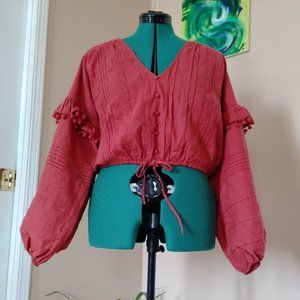 House of Harlow Boho Cotton Blouse